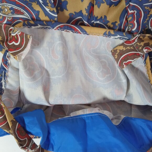 Vintage 1960s House Summer Dress Handmade Paisley Sz XL Pocket Blue Yellow Red - Picture 13 of 13